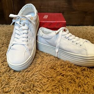 Guess White Fabric "Alexea" Tennis Shoes